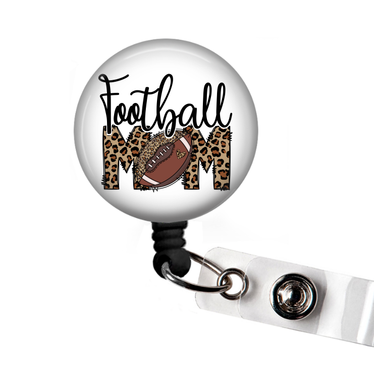 Football Mom Retractable Badge Reel
