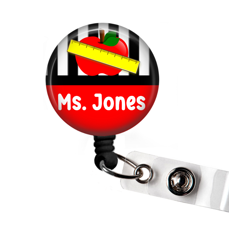 Teacher Ruler Personalized Retractable Badge Reel