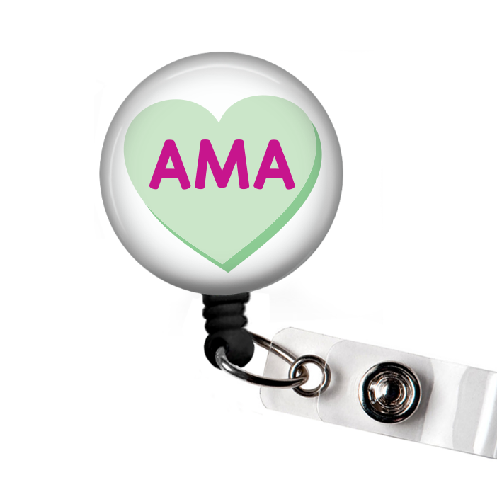 Funny Nurse Candy Heart Retractable Badge Reel