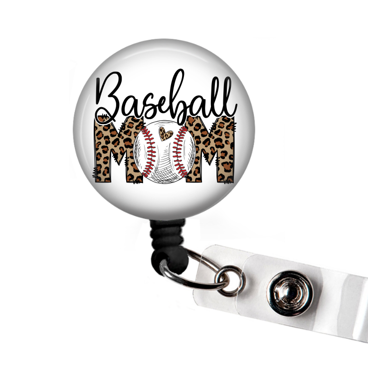 Baseball Mom Retractable Badge Reel