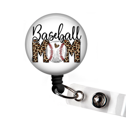 Baseball Mom Retractable Badge Reel