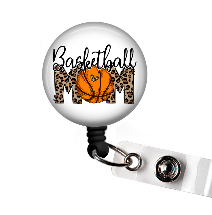 Basketball Mom Retractable Badge Reel