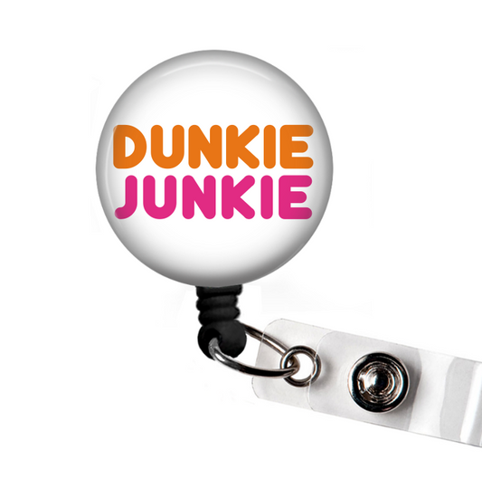 Dunkie Junkie Funny Retractable Badge Reel