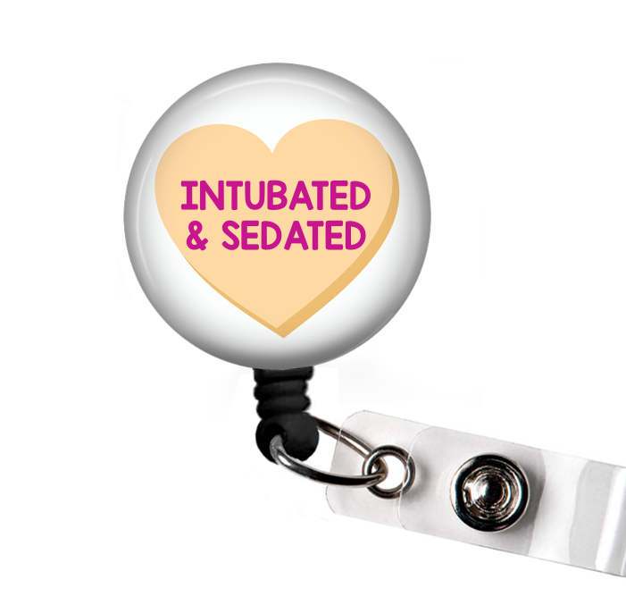 Funny Nurse Candy Heart Retractable Badge Reel