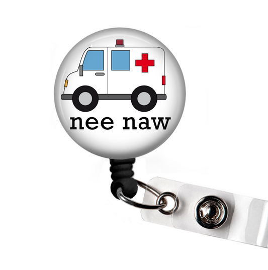 Ambulance Nee Naw Retractable Badge Reel