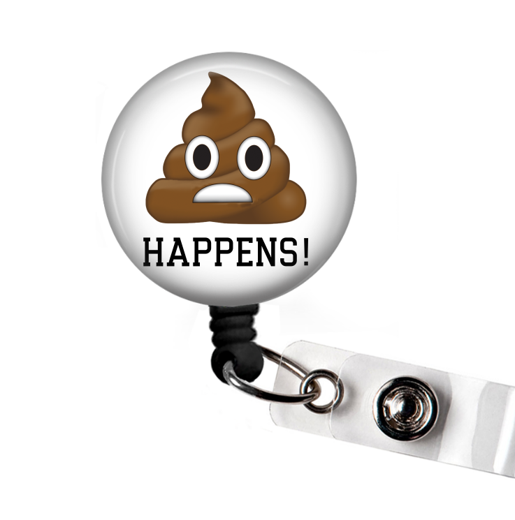 Poop Happens Funny Retractable Badge Reel