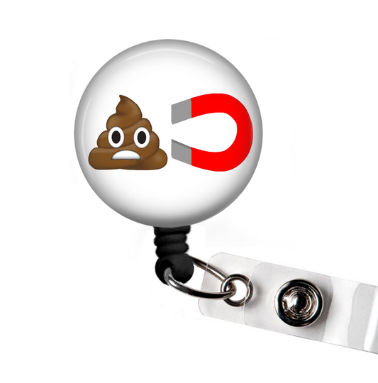 Poop Magnet Funny Retractable Badge Reel