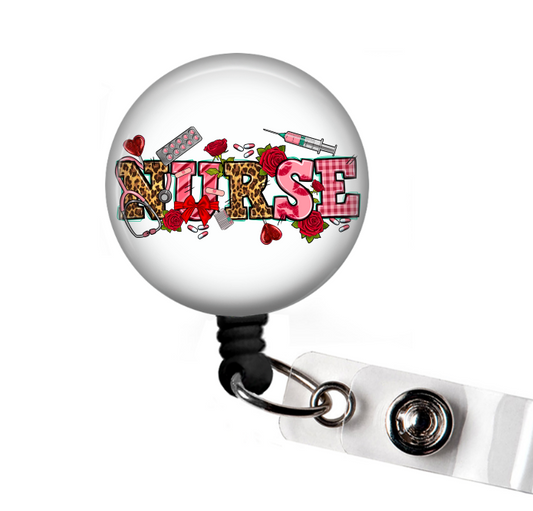 Valentine Nurse Retractable Badge Reel