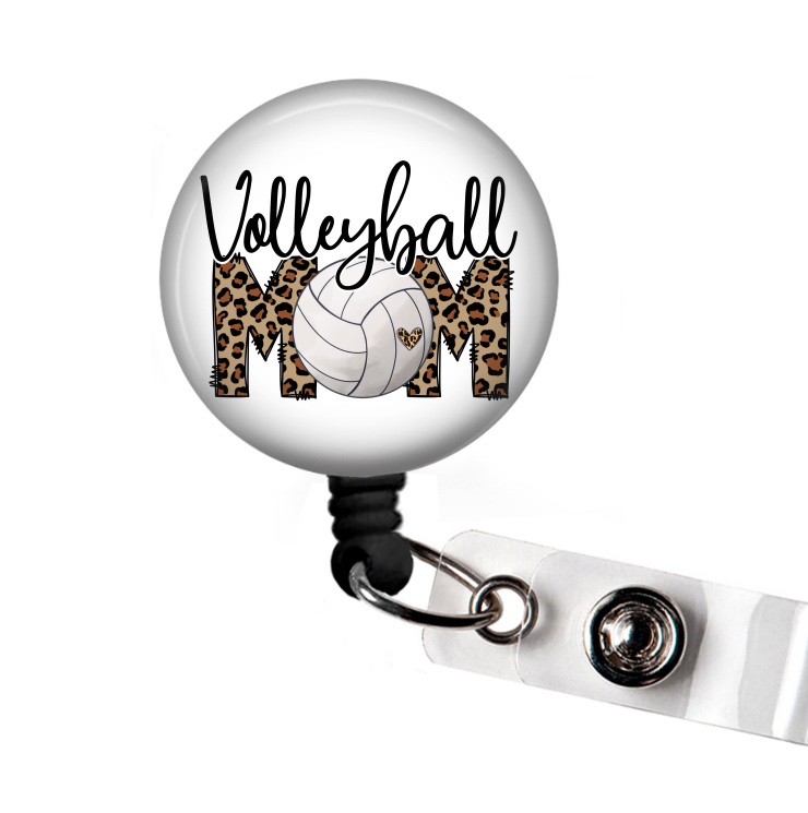 Volleyball Mom Retractable Badge Reel